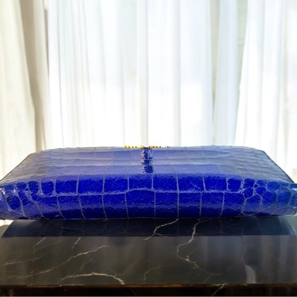 Miu Miu Croc Embossed Leather Zip Around Continental Wallet with COA - Picture 6 of 13